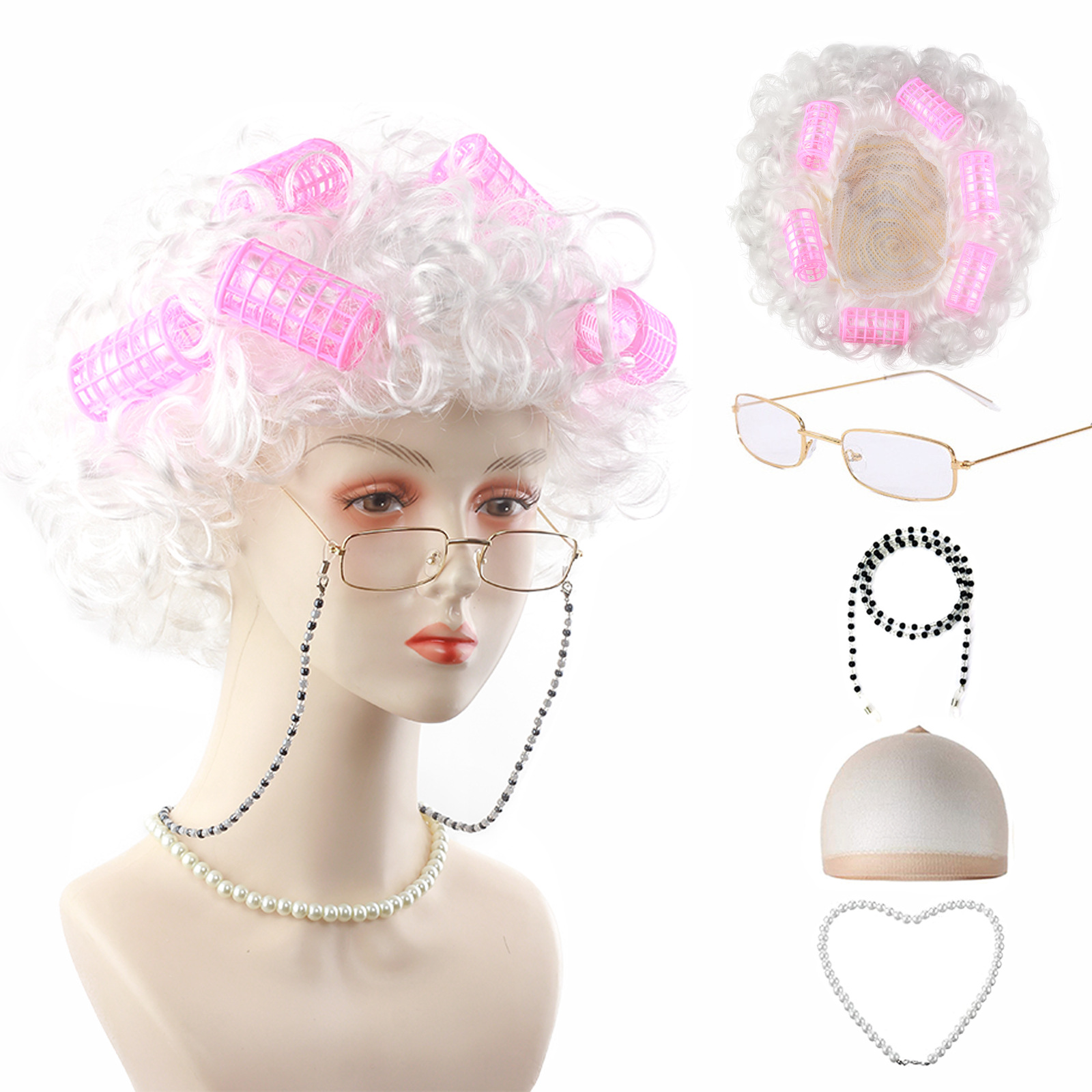 6 Pieces Old Lady Costume Set  - Men'S Accessories In The 1920S recension och pris